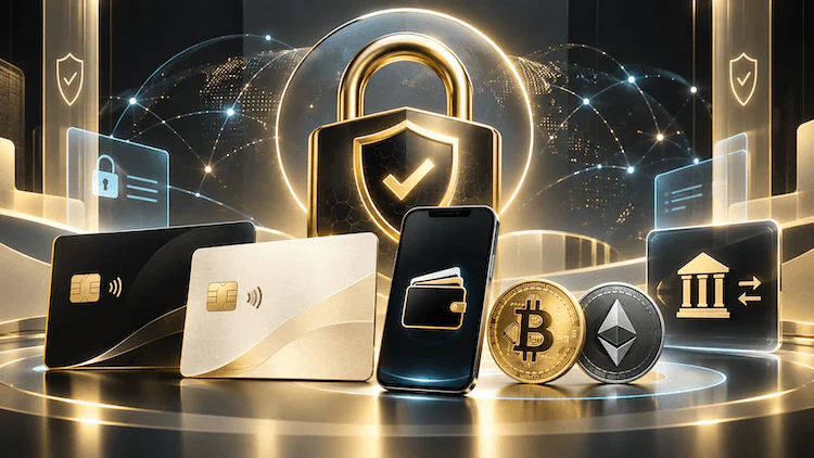 Sichere Zahlungsmethoden bei N1Bet mit Bankkarten, E-Wallet, Kryptowährungen und Banküberweisung.